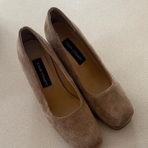 Colin Stuart Women's Brown Leather Suede Heels Pumps